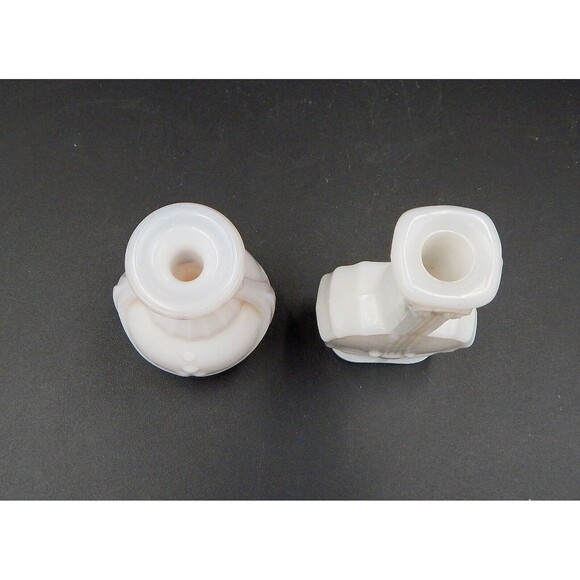 Imperial Milk Glass Miniature Bud Vases Banjo & Draped Melon 3 Inch Dollhouse - Picture 5 of 6